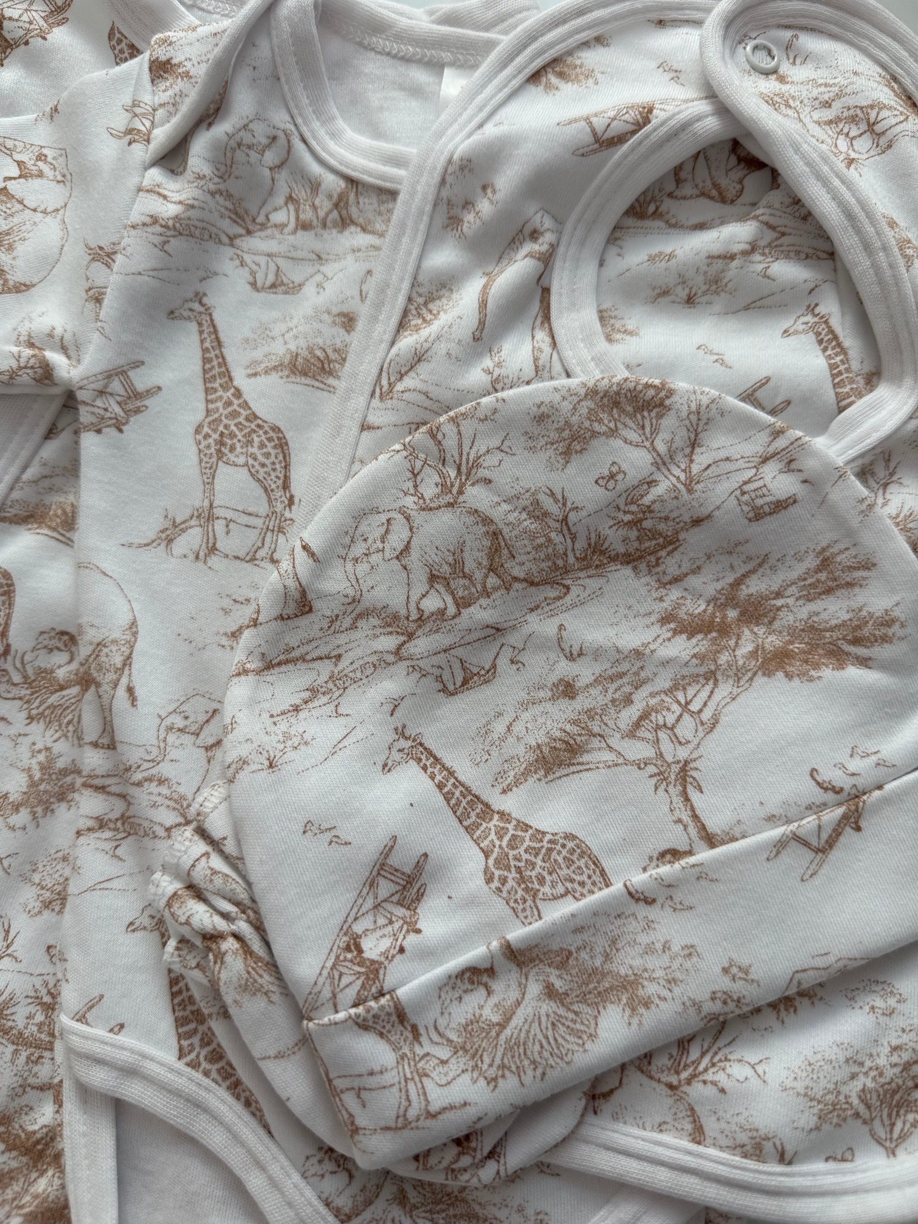 Set Nascita Safari Beige - 5 pezzi 0-3m