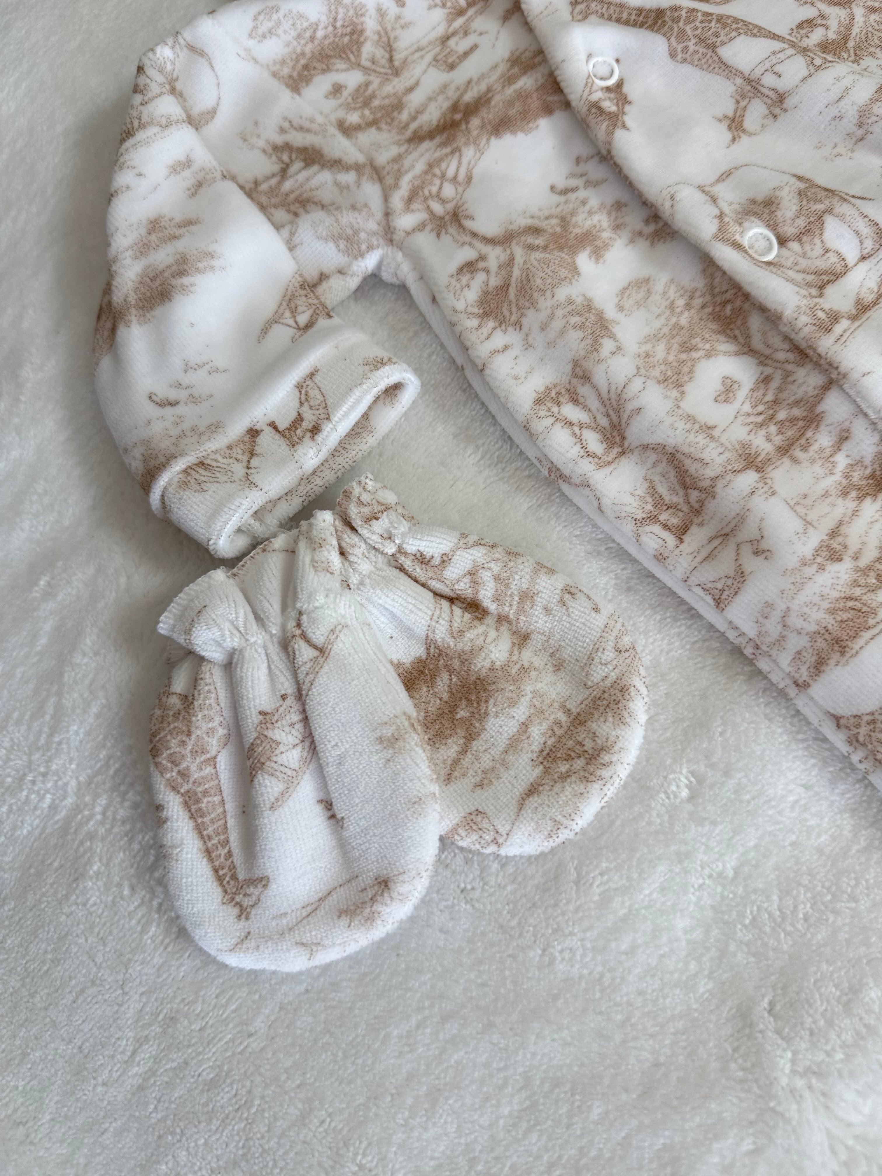 Set Neonato Safari Ciniglia Beige 3 Pezzi 0-3m